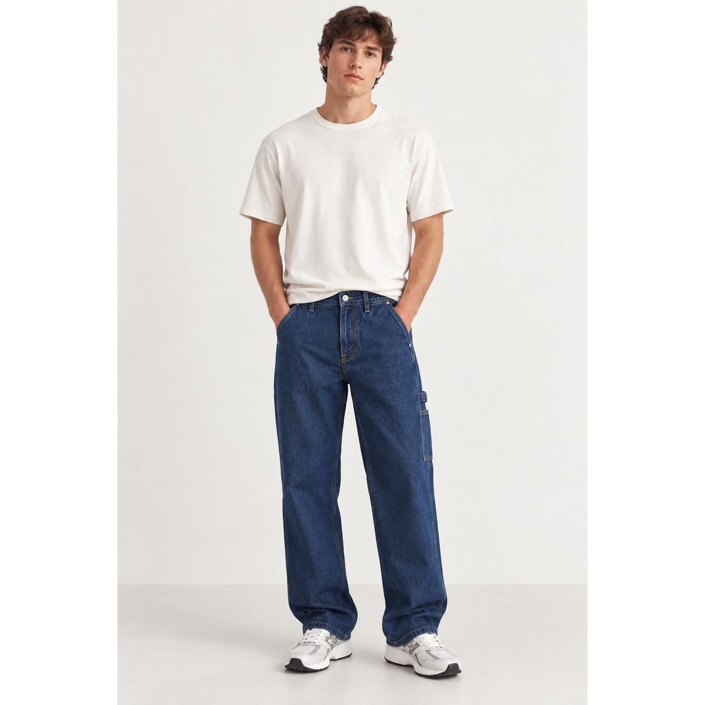 Abercrombie Authentic Rigid Denim Loose Carpenter Jeans Mens 28x34 Blue NWT